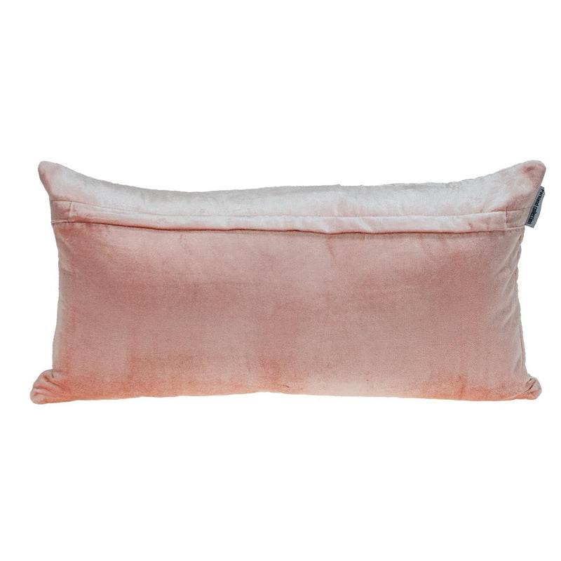 Pink Quilted Diamonds Velvet Solid Color Lumbar Pillow - Home Decor