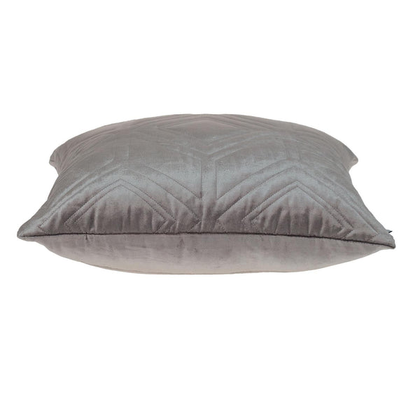Taupe Quilted Diamonds Velvet Solid Color Throw Pillow - Home Decor