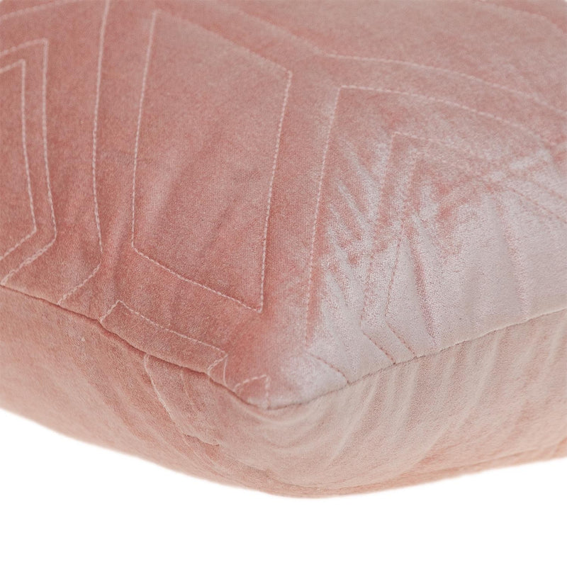 Pink Quilted Diamonds Velvet Solid Color Throw Pillow - Home Decor