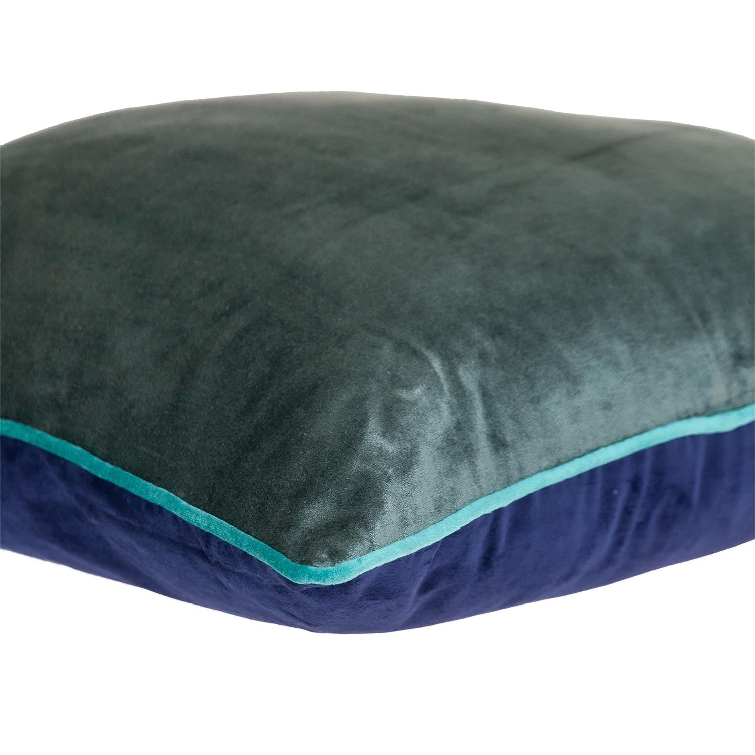 20" Gray And Navy Blue Velvet Throw Pillow - Home & Garden