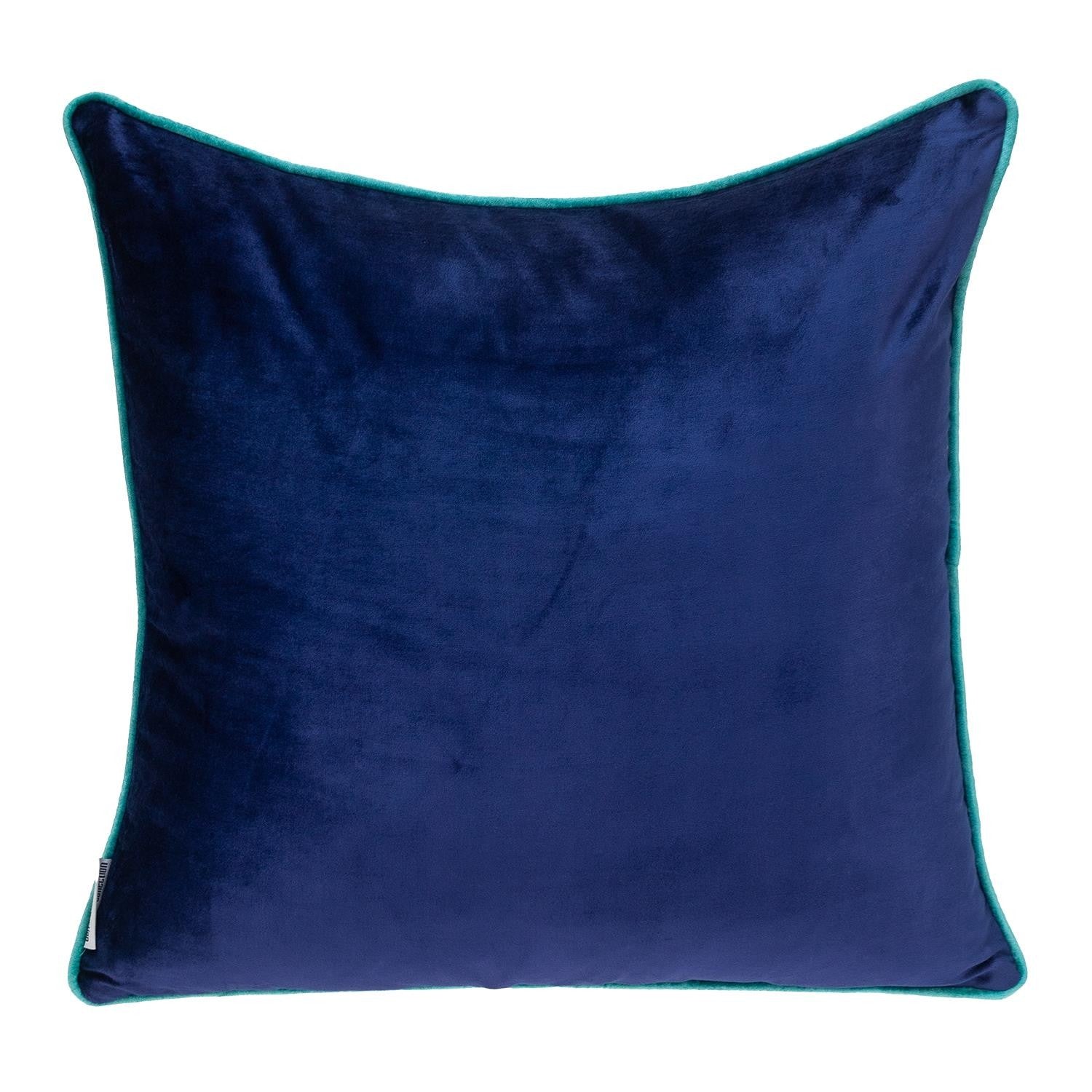20" Gray And Navy Blue Velvet Throw Pillow - Home & Garden