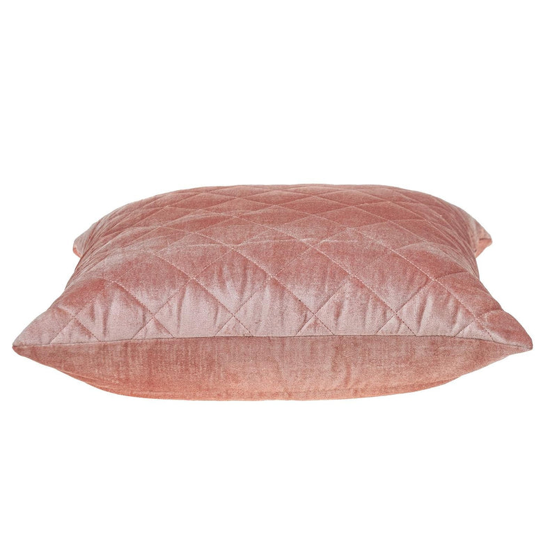 Tufted Diamond Pink Transitional Square Pillow - Home Decor