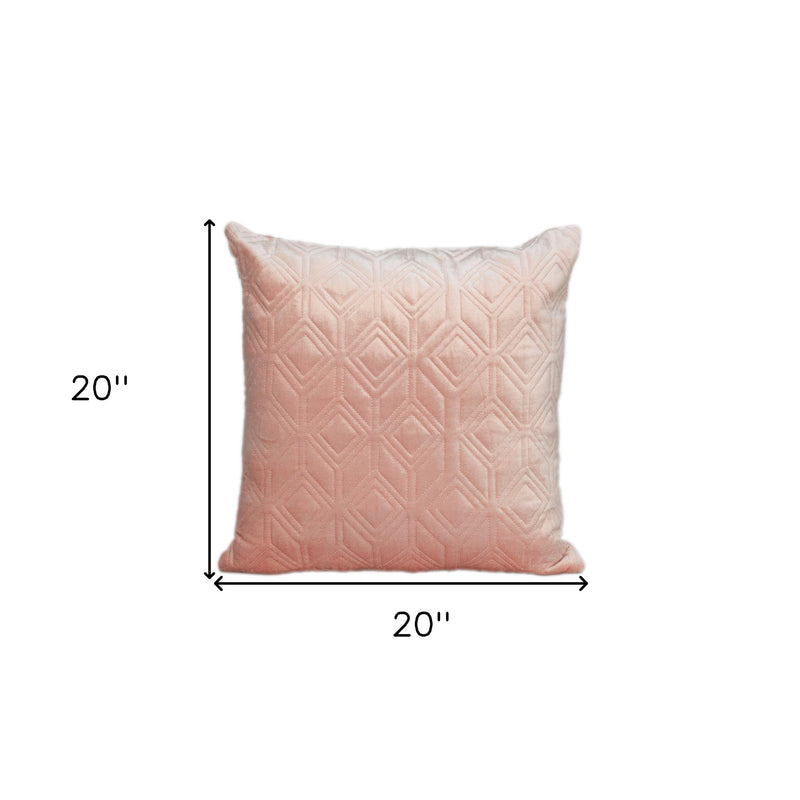 Tufted Diamonds Rose Gold Velvet Accent Pillow - Home Decor