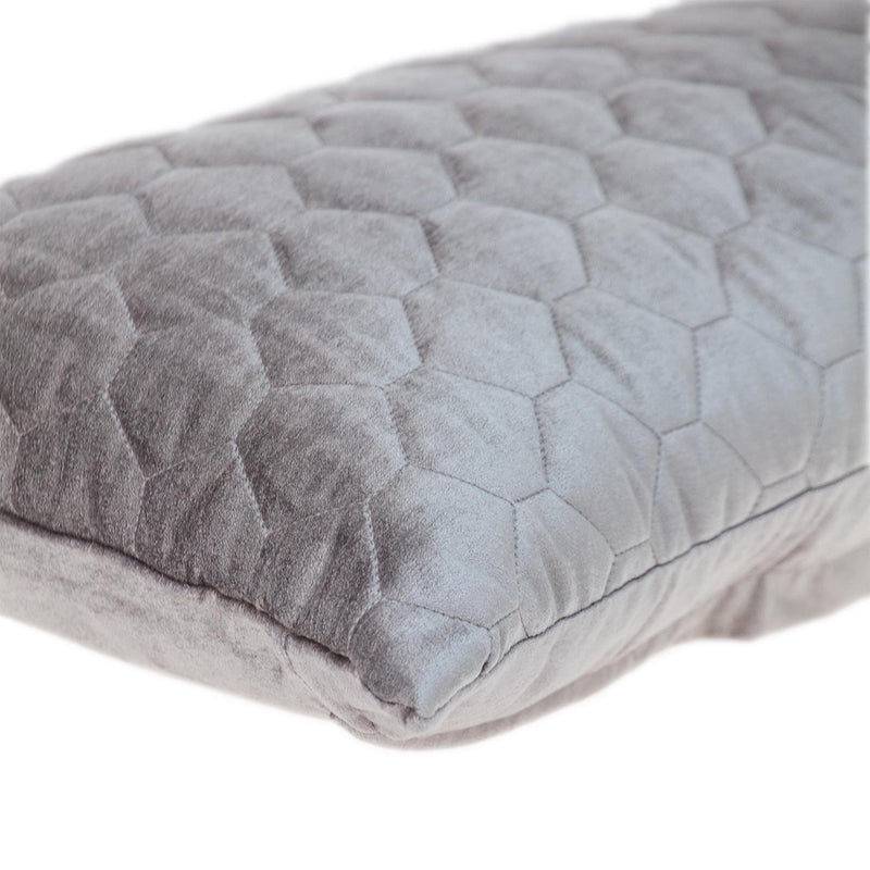 Taupe Tufted Velvet Quilted Lumbar Throw Pillow - Home Decor