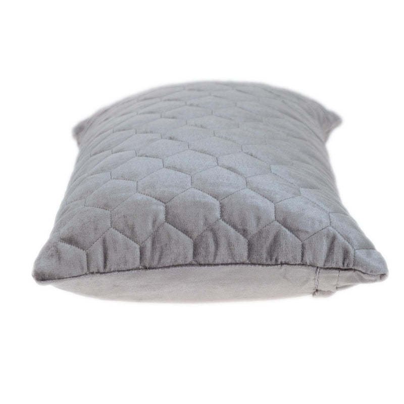 Taupe Tufted Velvet Quilted Lumbar Throw Pillow - Home Decor