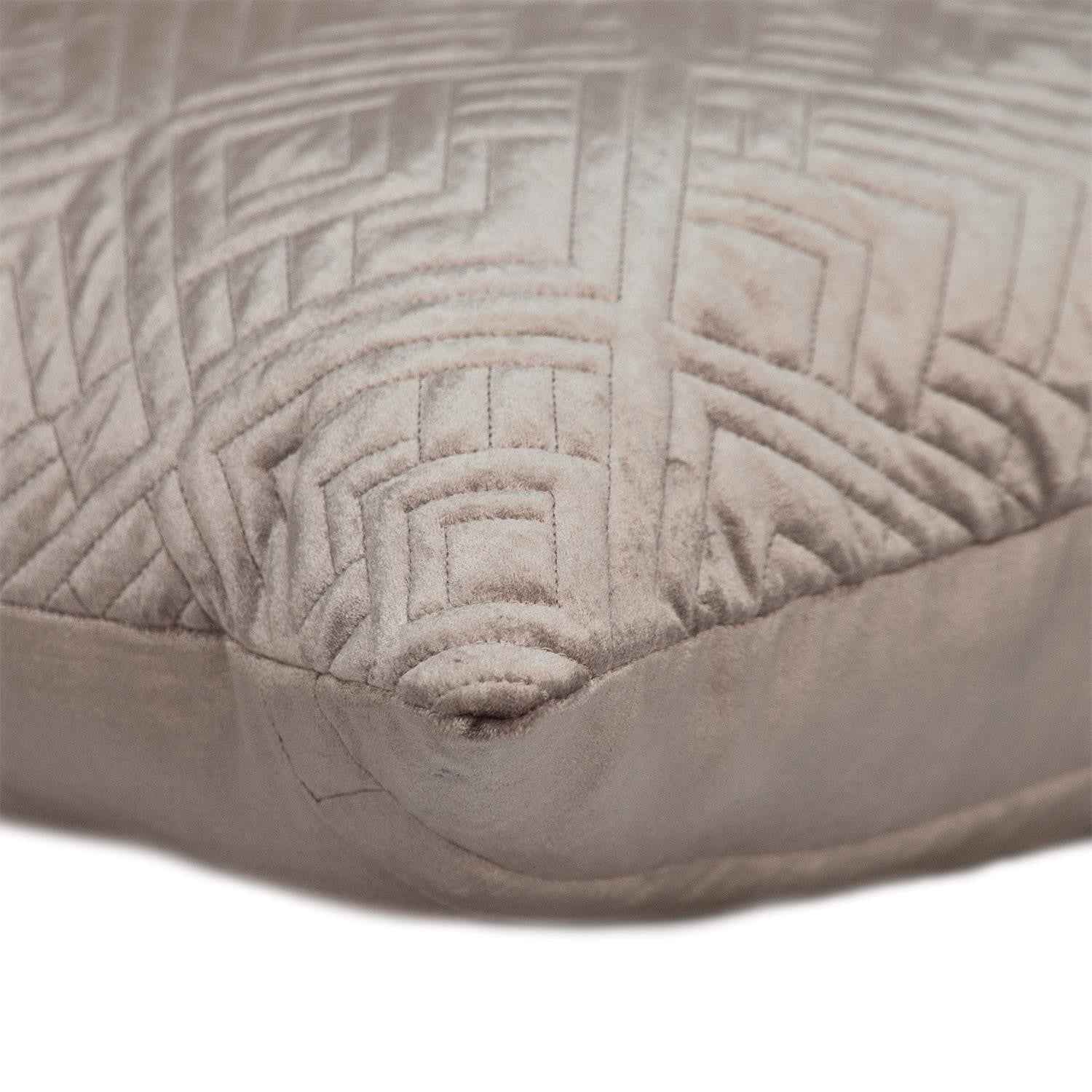 Quilted Taupe Decorative Throw Pillow