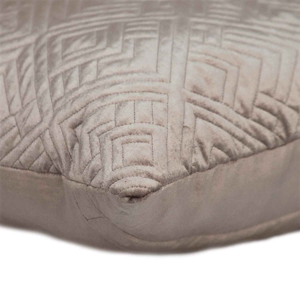 Quilted Taupe Decorative Throw Pillow