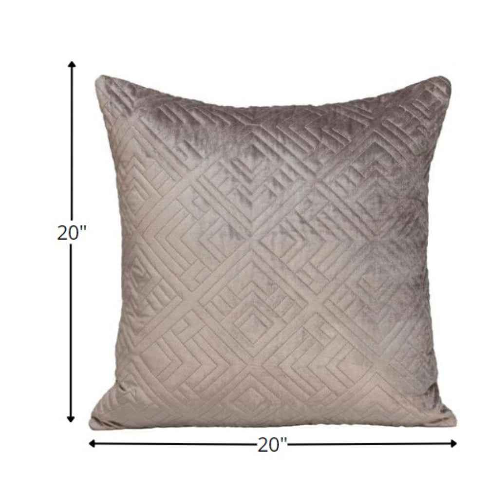 Quilted Taupe Decorative Throw Pillow
