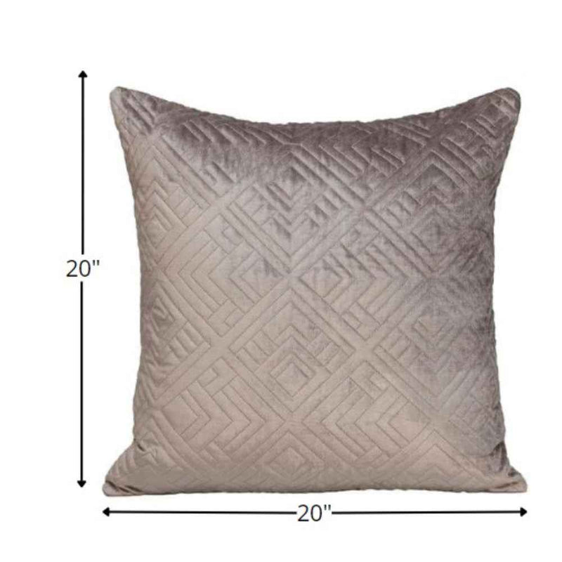 Quilted Taupe Decorative Throw Pillow