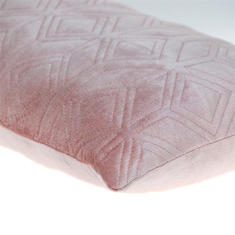 Tufted Diamonds Rose Gold Velvet Lumbar Accent Pillow - Home Decor