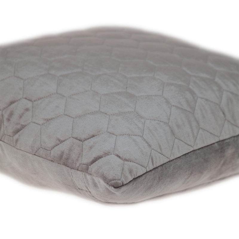 Taupe Tufted Velvet Quilted Throw Pillow - Home Decor