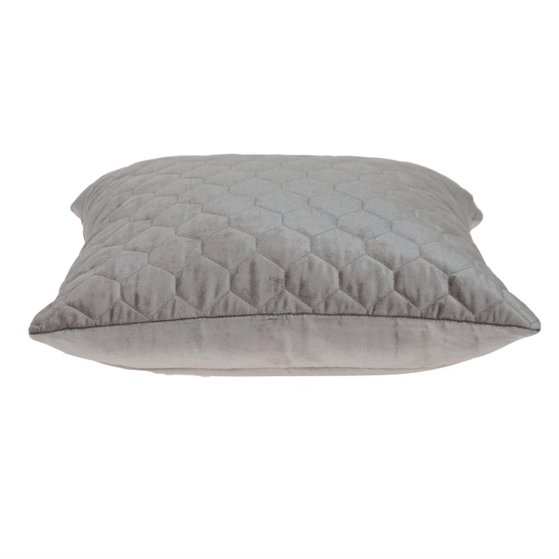 Taupe Tufted Velvet Quilted Throw Pillow - Home Decor