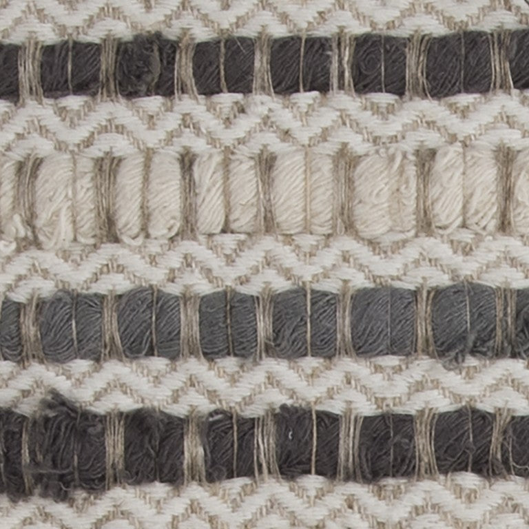 20" Gray Beige Nubby Texture Bands Throw Pillow - Home Decor