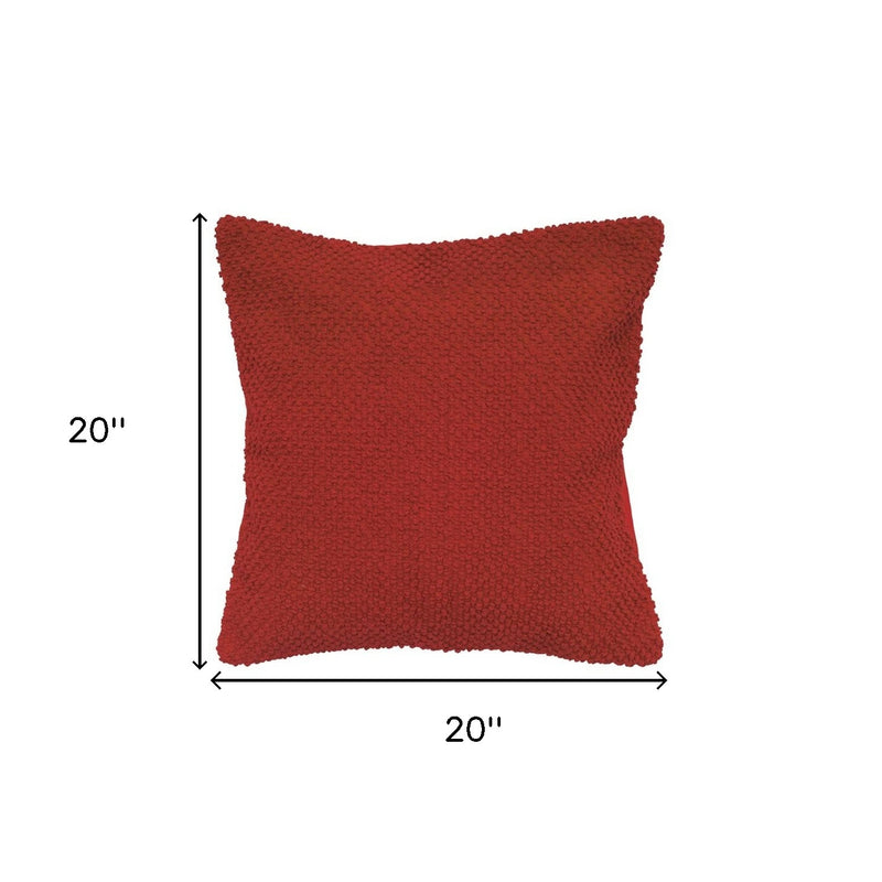 20" Red Cotton Throw Pillow - Home Decor