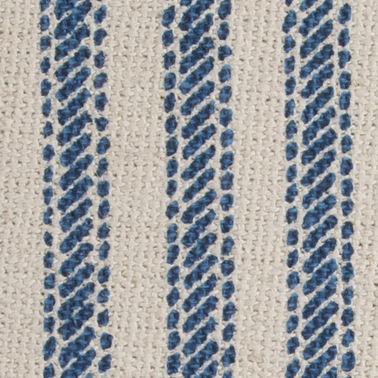 20" Blue And Natural Ticking Stripe Cotton Throw Pillow - Home Decor