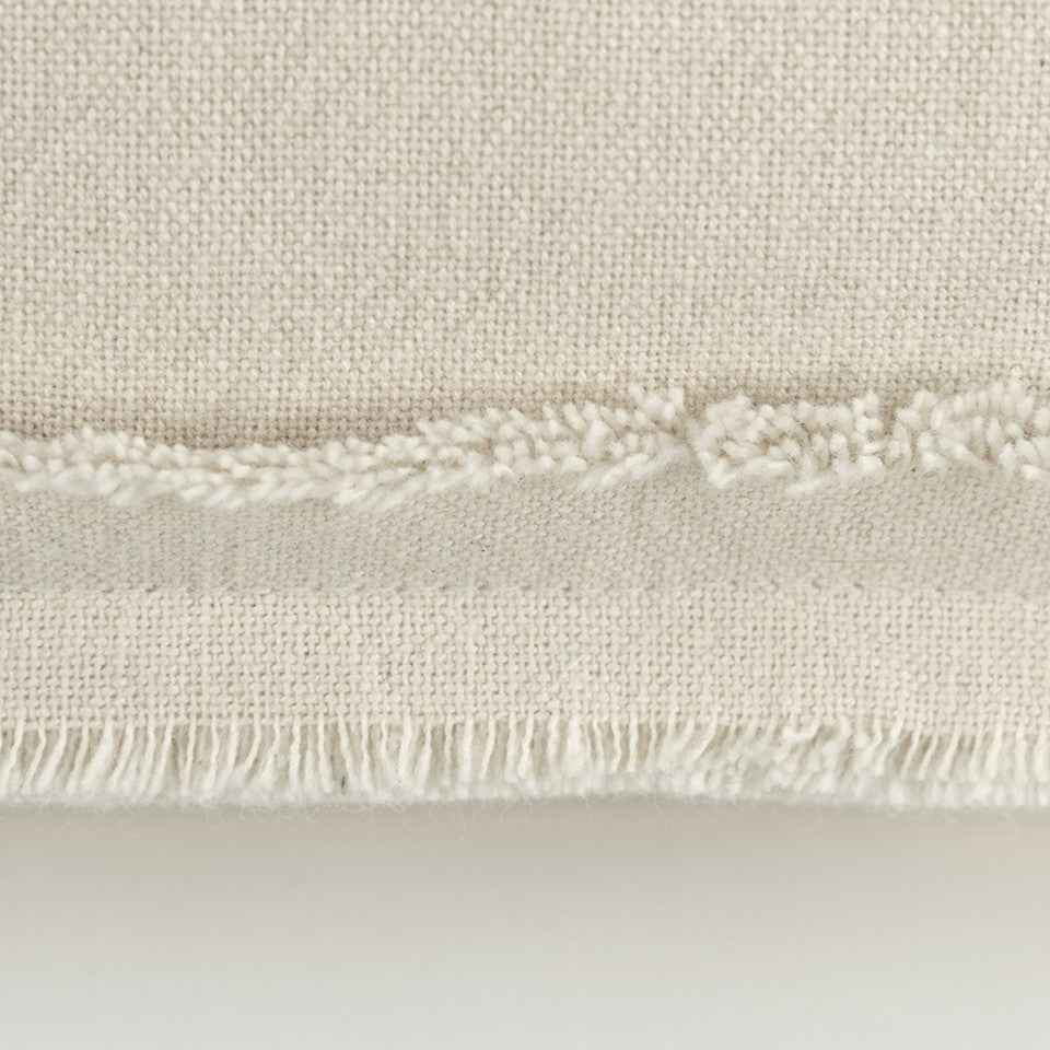 Beige Botanical Pattern Embroidered Lumbar Pillow