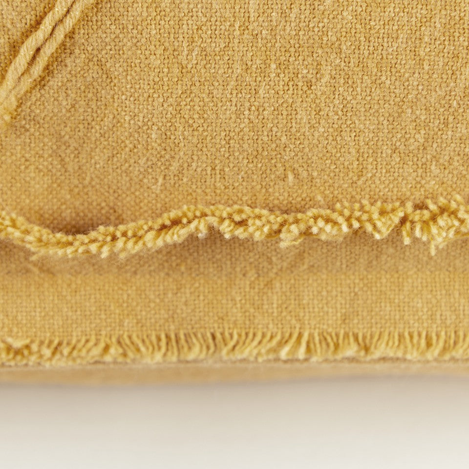 14" X 26" Yellow Botanical Throw Pillow With Embroidery - Home & Garden