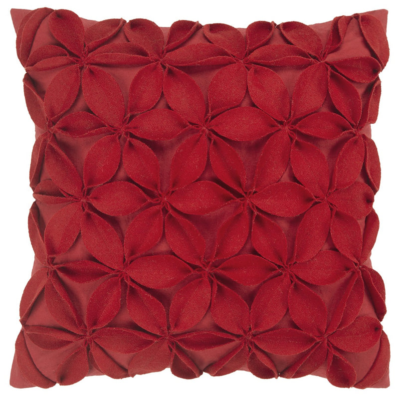 18" Red Cotton Throw Pillow - Home Decor