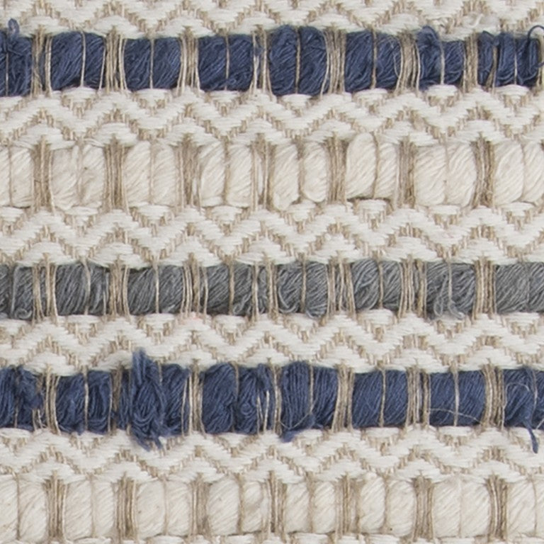 Blue Beige Nubby Texture Bands Throw Pillow - Home Decor