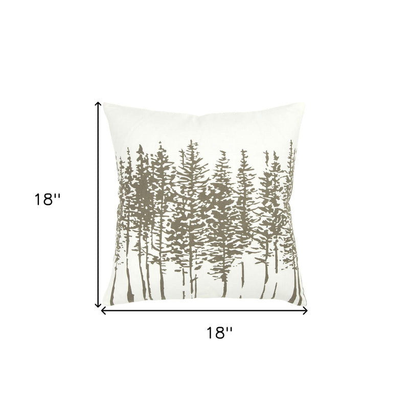 18" Gray Cotton Throw Pillow - Home Decor