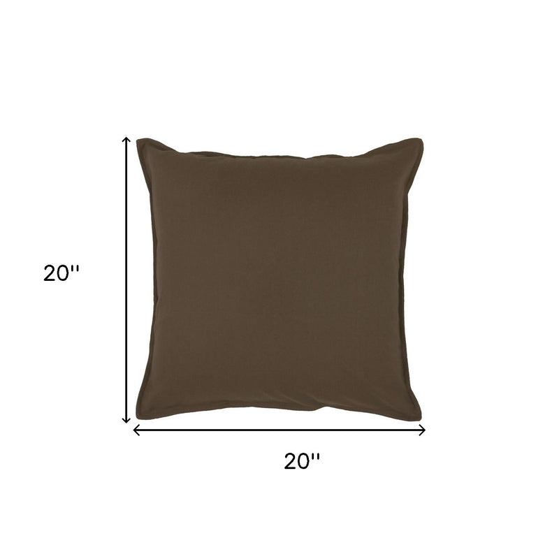 20" Brown Cotton Throw Pillow - Home Decor