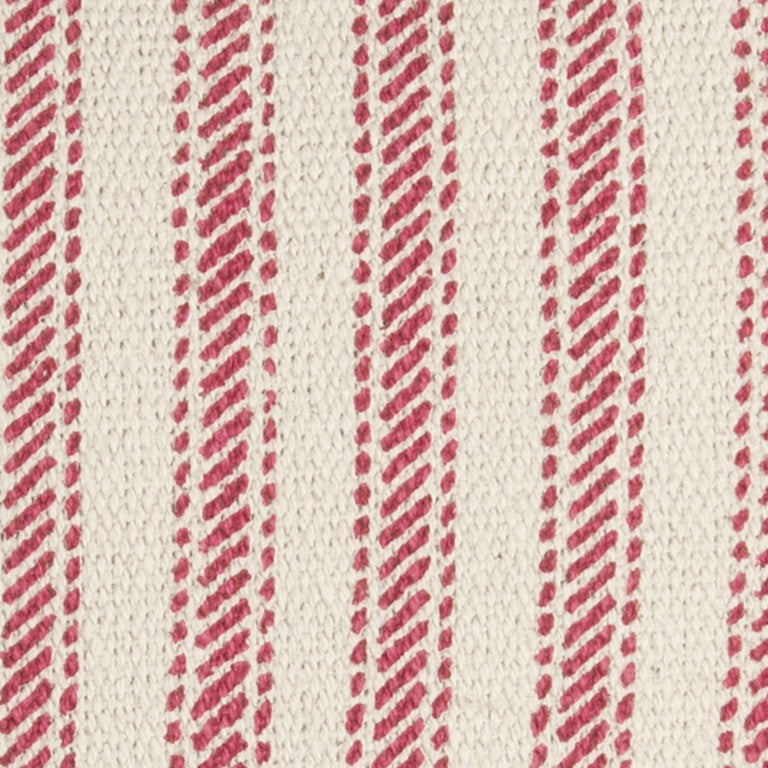 20" Red and Natural Ticking Stripe Cotton Throw Pillow - Home Decor