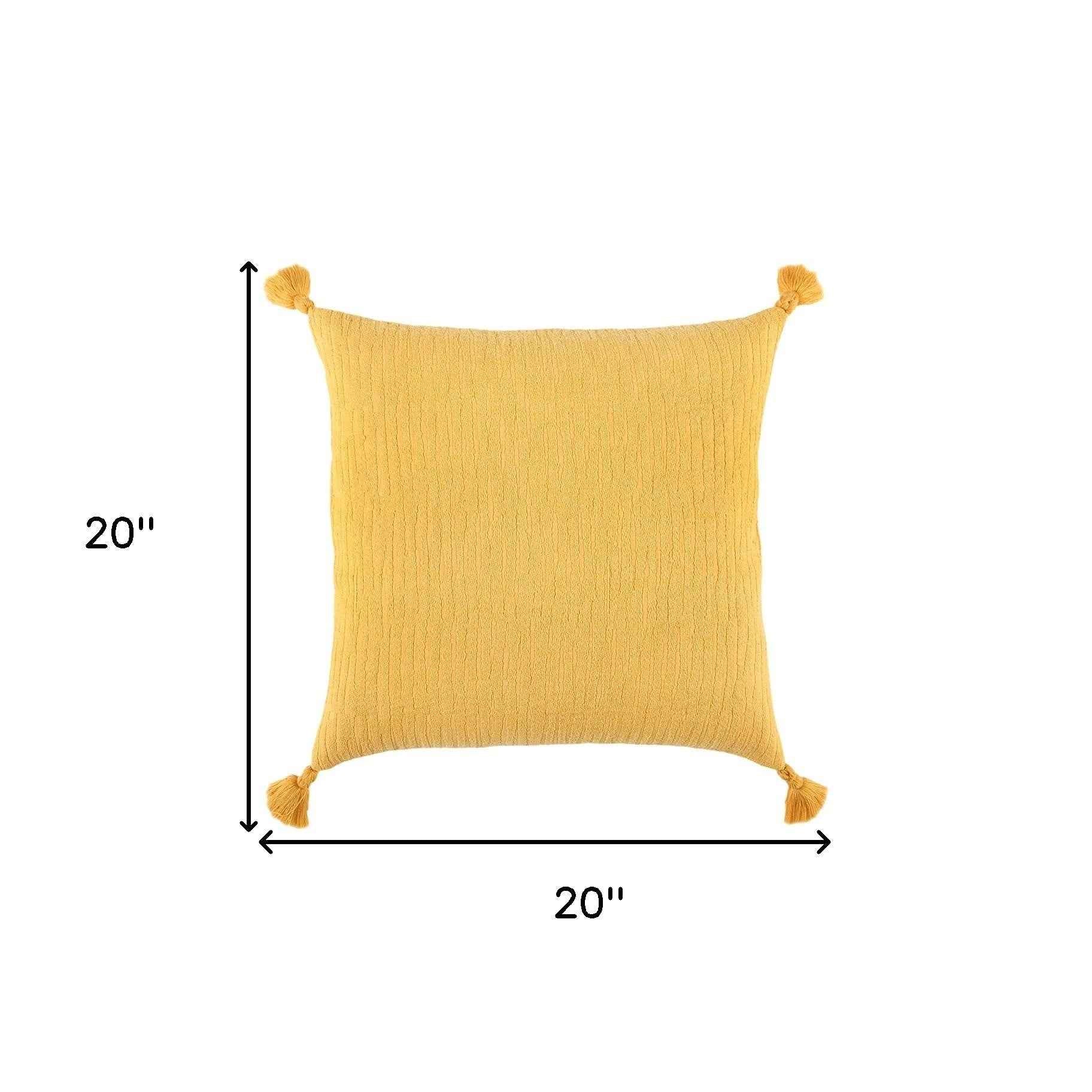 Gold Solid Tonal Abstract Stripe Throw Pillow