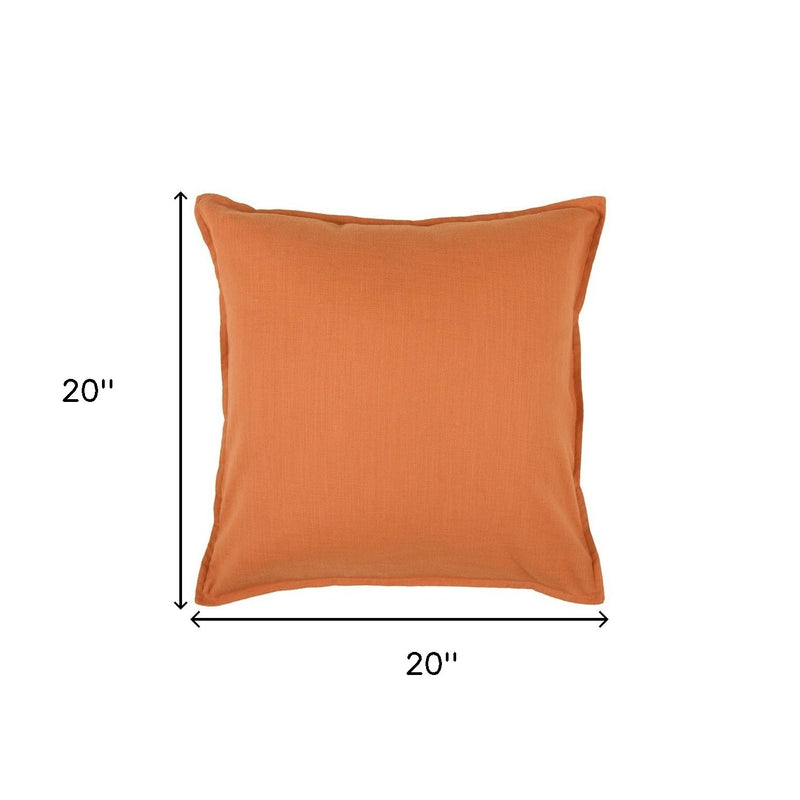 20" Orange Cotton Throw Pillow - Home Decor