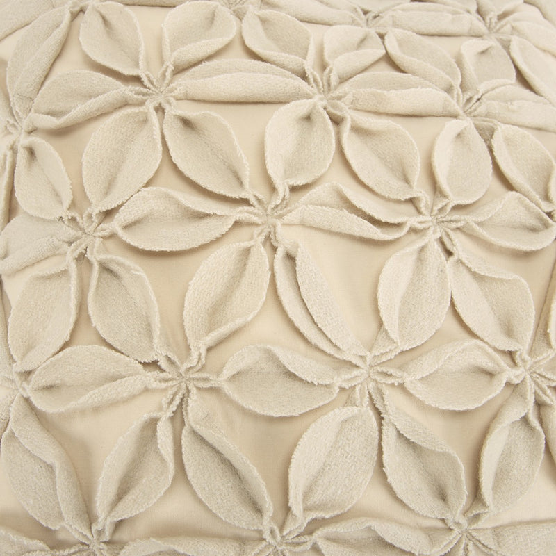 Cream Pinwheel Floral Petal Down Filled Throw Pillow - Home Decor