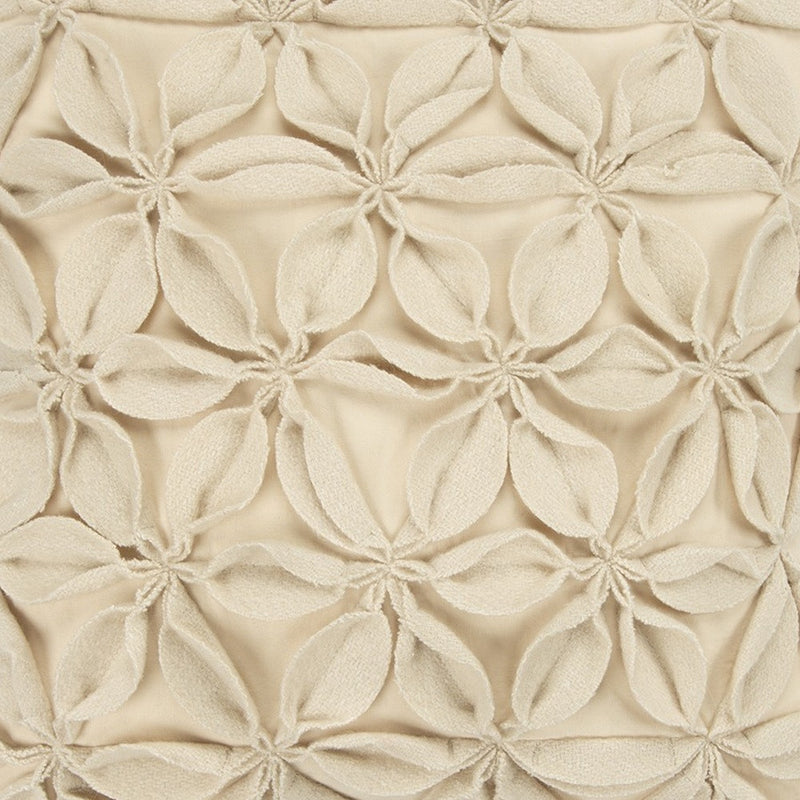 Cream Pinwheel Floral Petal Down Filled Throw Pillow - Home Decor