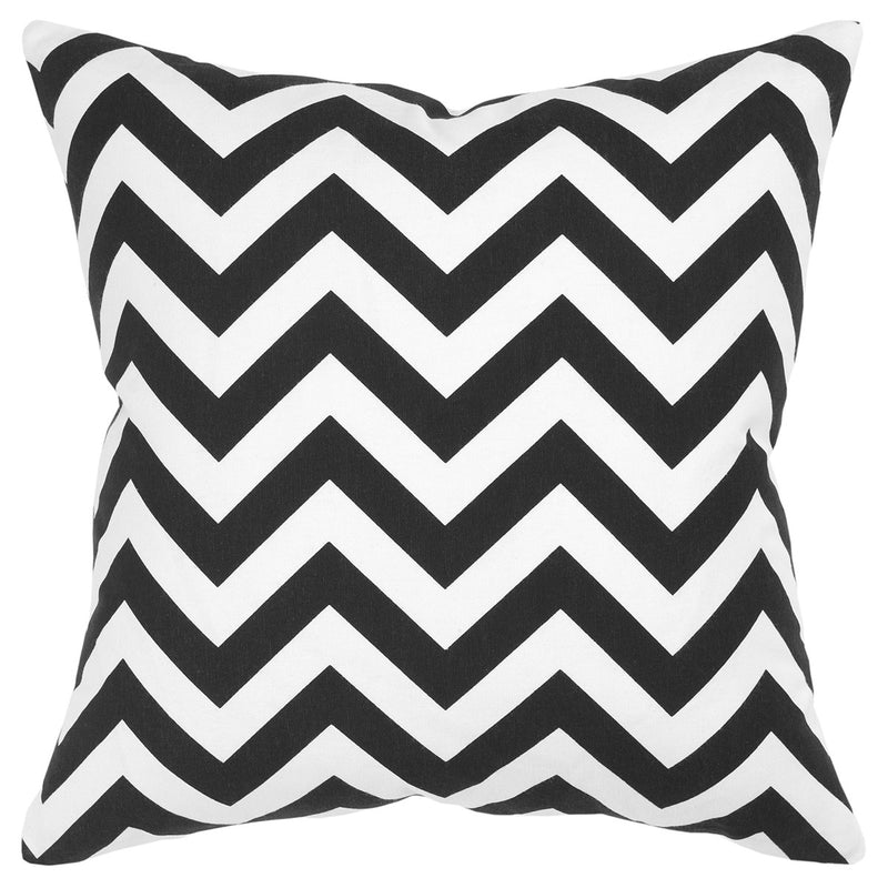 18" Black and Ivory Cotton Throw Pillow - Home Decor