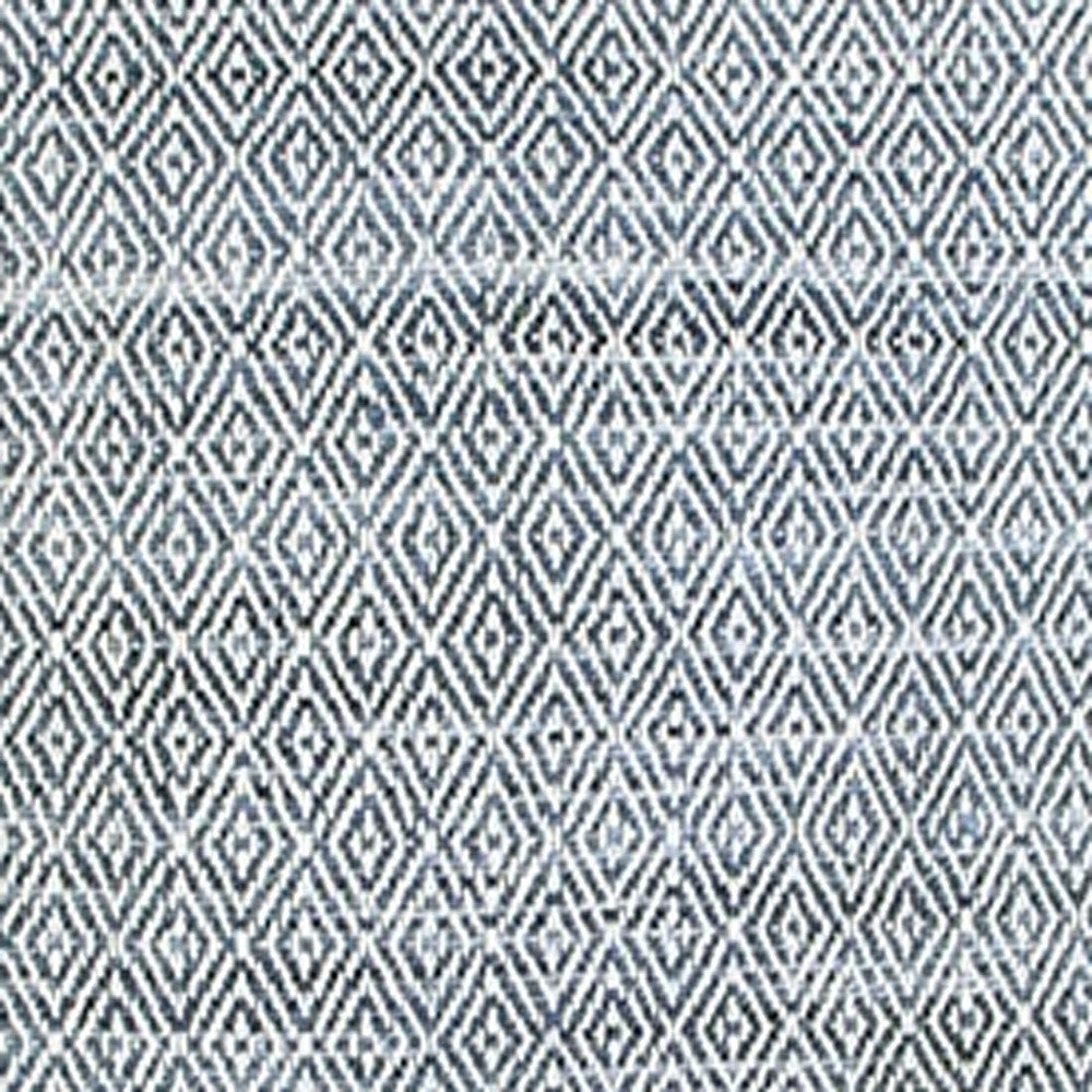 20" Blue and Ivory Herringbone Cotton Throw Pillow With Tassels - Home & Garden