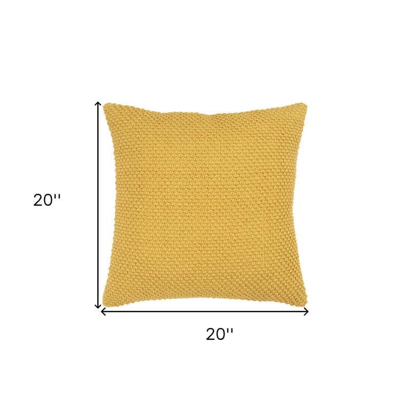 20" Gold Cotton Throw Pillow - Home Decor