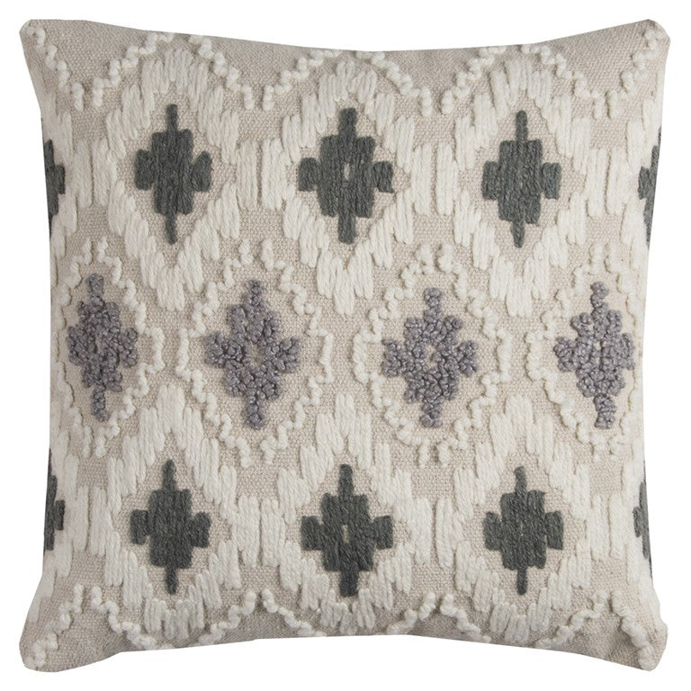 Gray Beige Classic Ikat Pattern Throw Pillow - Home Decor