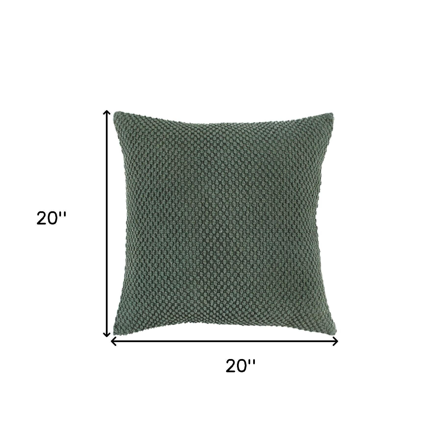20" Olive Green Cotton Throw Pillow - Home & Garden
