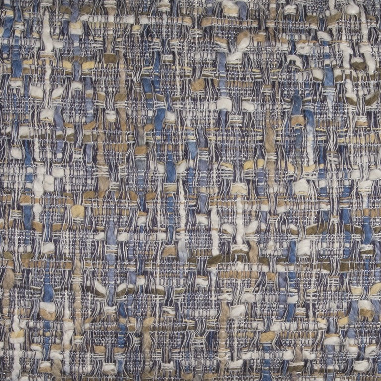 14" X 26" Blue Gray And Beige Nubby Cotton Lumbar Throw Pillow With Texture - Home Decor