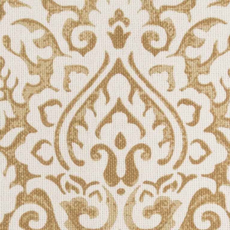 Gold White Distressed Damask Throw Pillow