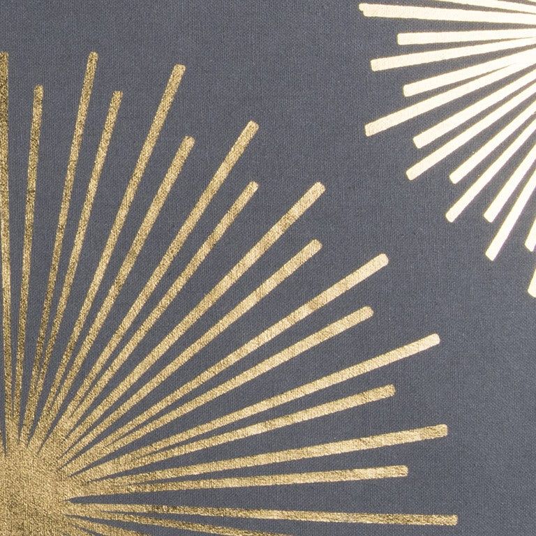 20" Gray and Gold Fireworks Cotton Throw Pillow - Home Decor