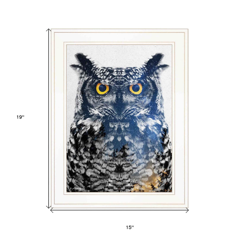 Night Owl 2 White Framed Print Wall Art