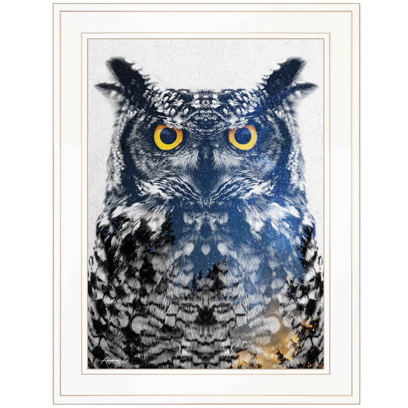 Night Owl 2 White Framed Print Wall Art