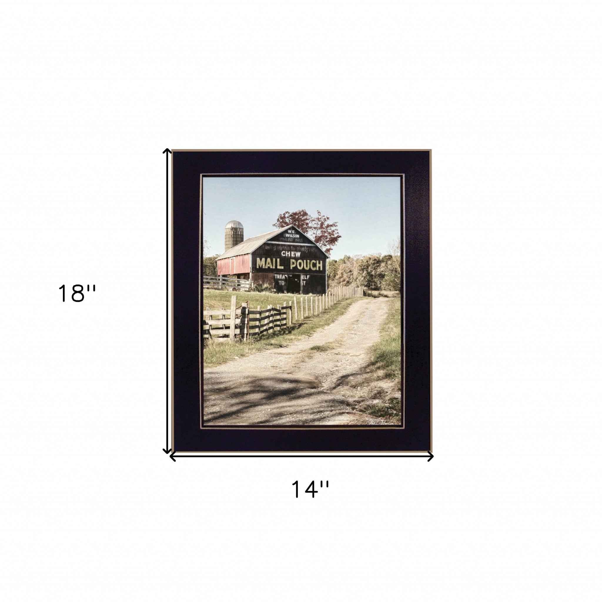 Mail Pouch Barn 2 Black Framed Print Wall Art
