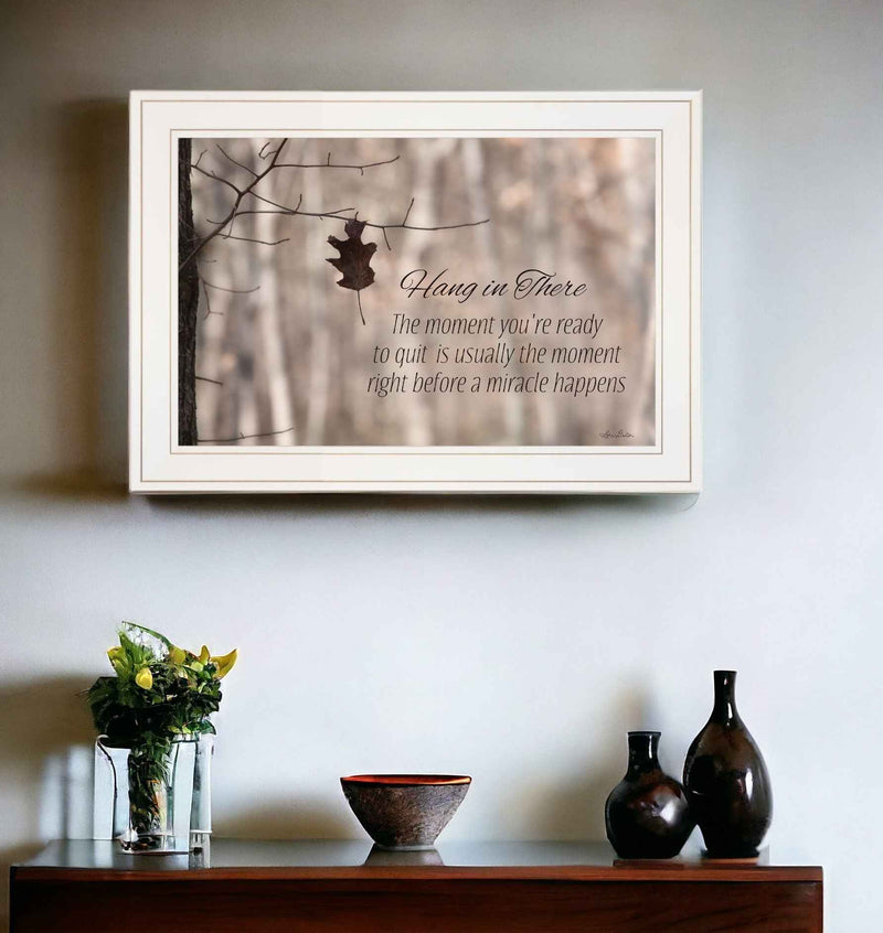 Hang in There 1 White Framed Print Wall Art