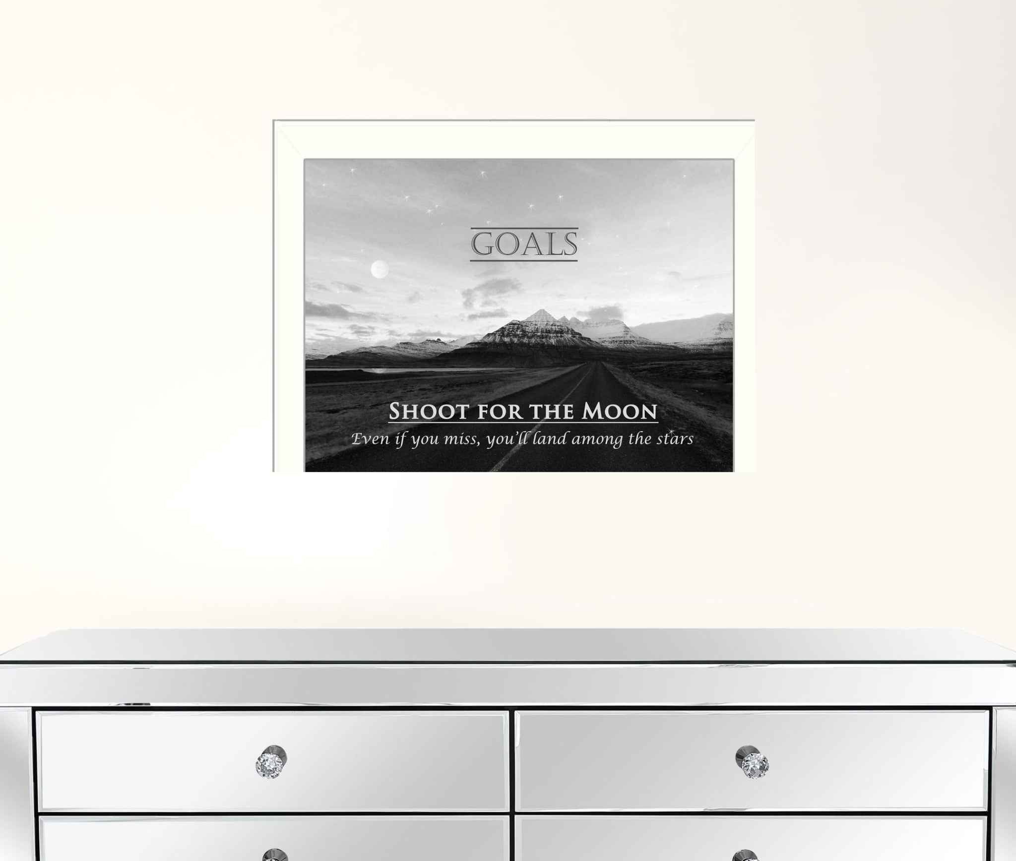 Goals 6 White Framed Print Wall Art