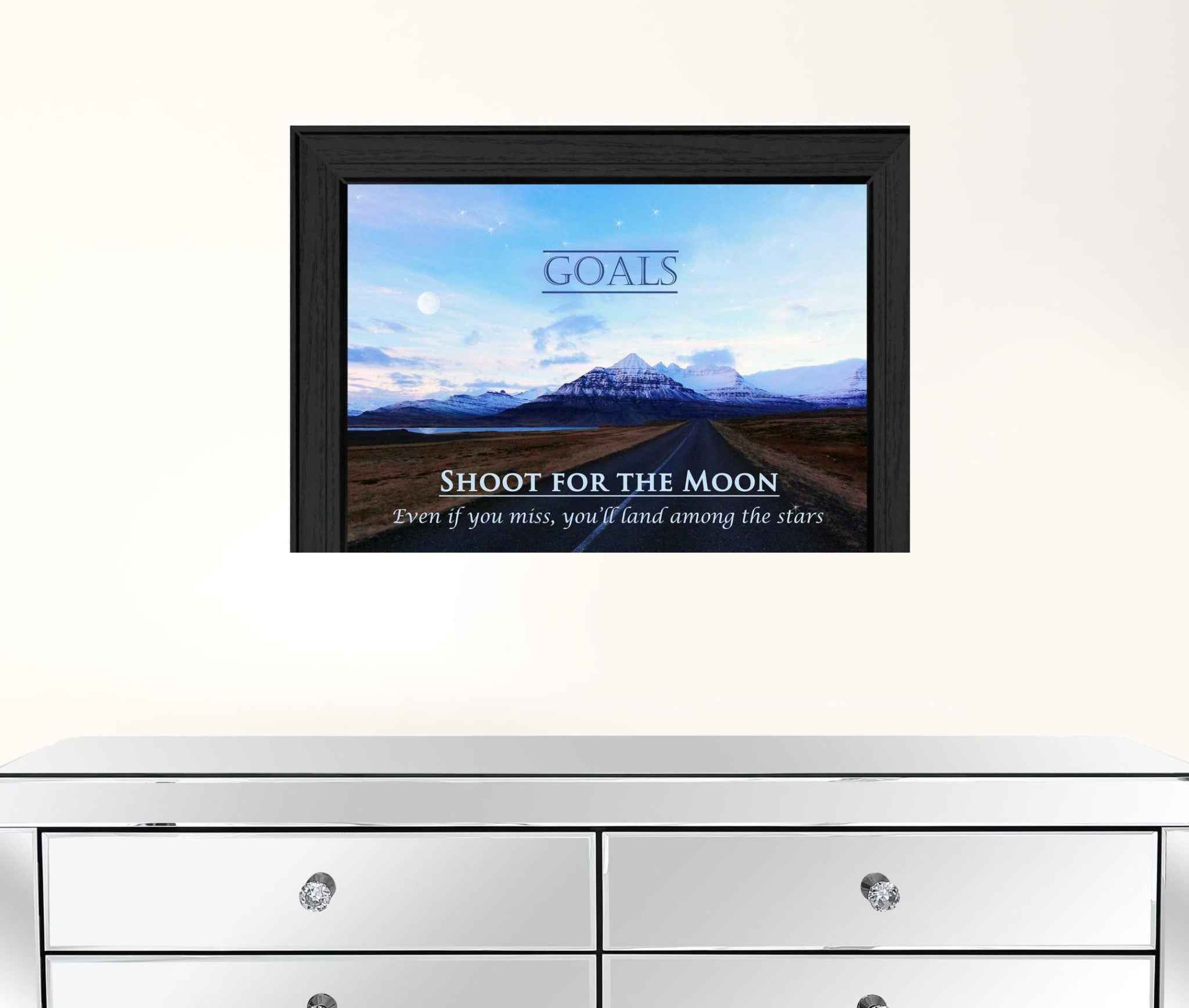 Goals 3 Black Framed Print Wall Art