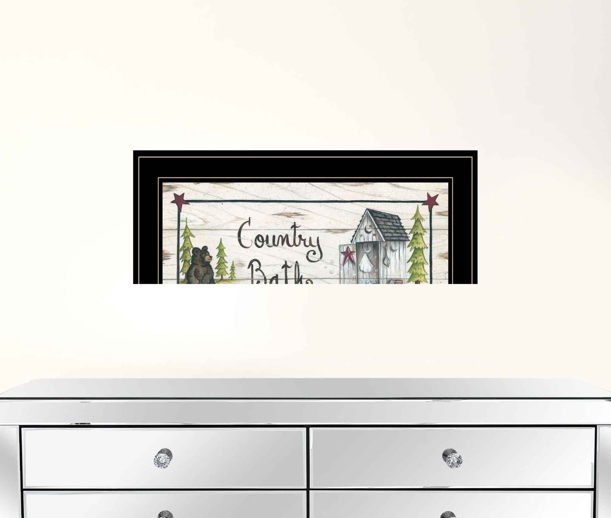 Country Bath 2 Black Framed Print Wall Art