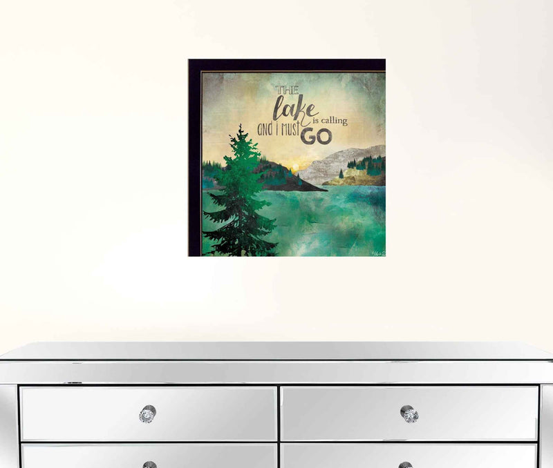 This Lake Is Calling Black Framed Print Wall Art