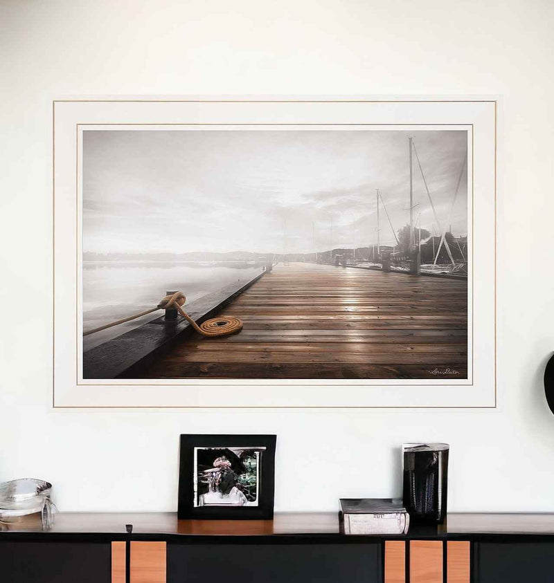 Newport Dock I White Framed Print Wall Art