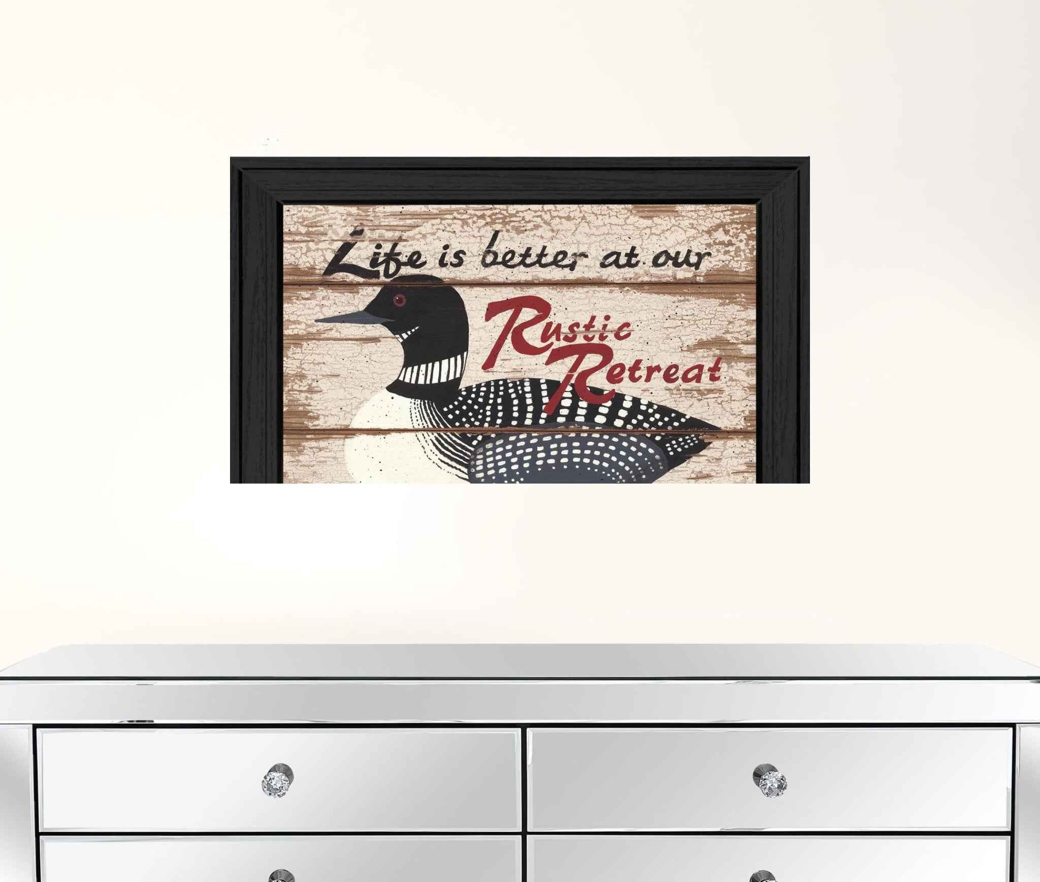 Rustic Retreat Black Framed Print Wall Art