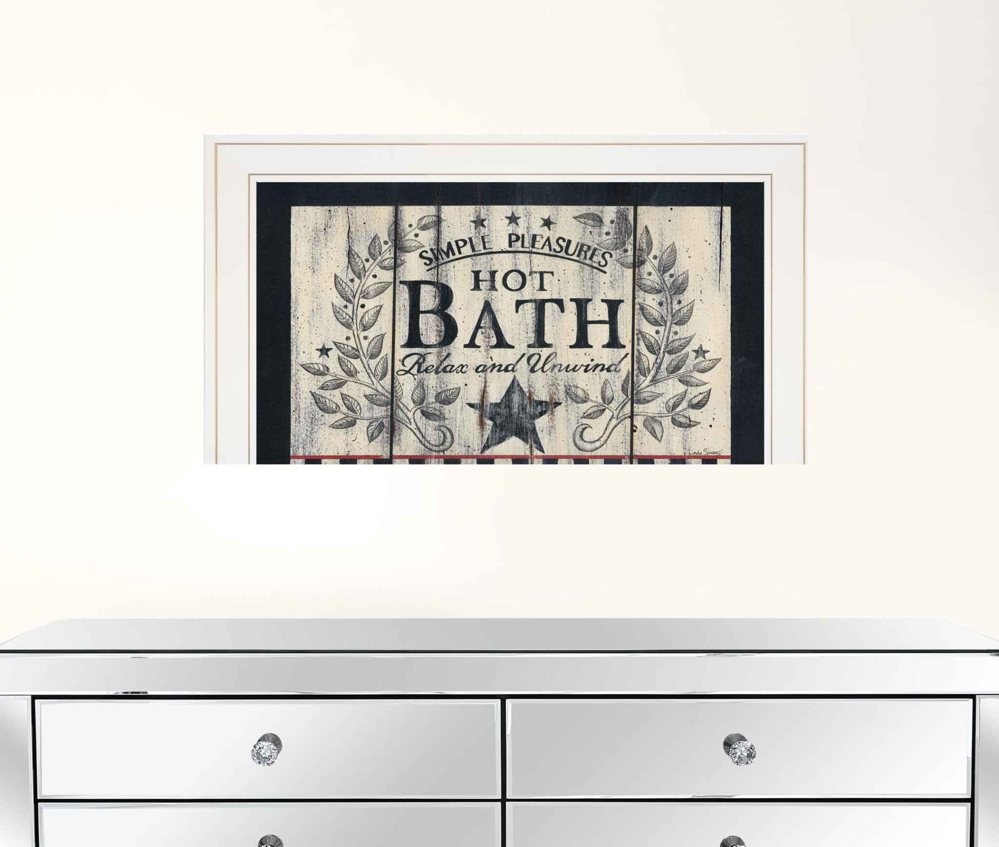 Hot Bath 13 White Framed Print Wall Art