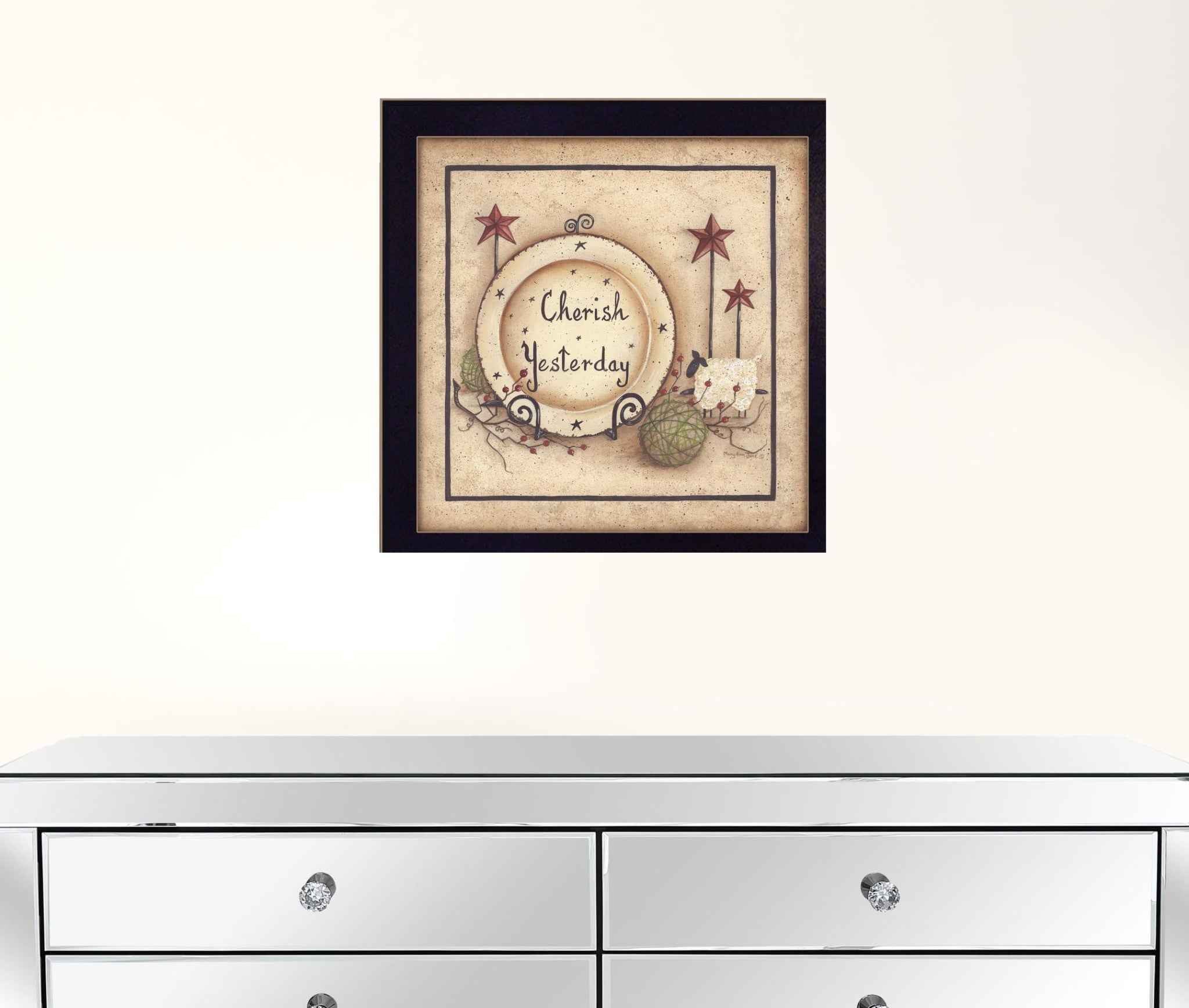 Cherish Yesterday 1 Black Framed Print Wall Art